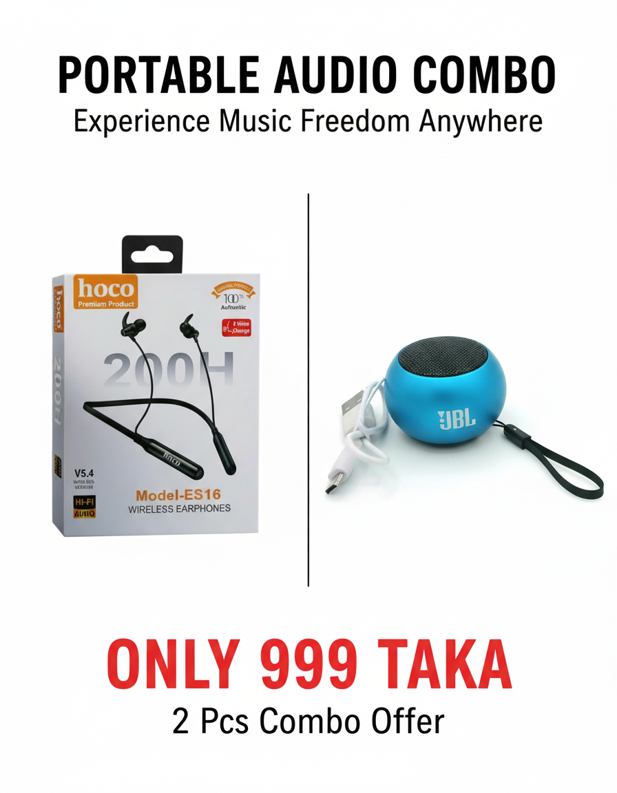 Hoco neckband and Jbl speaker combo